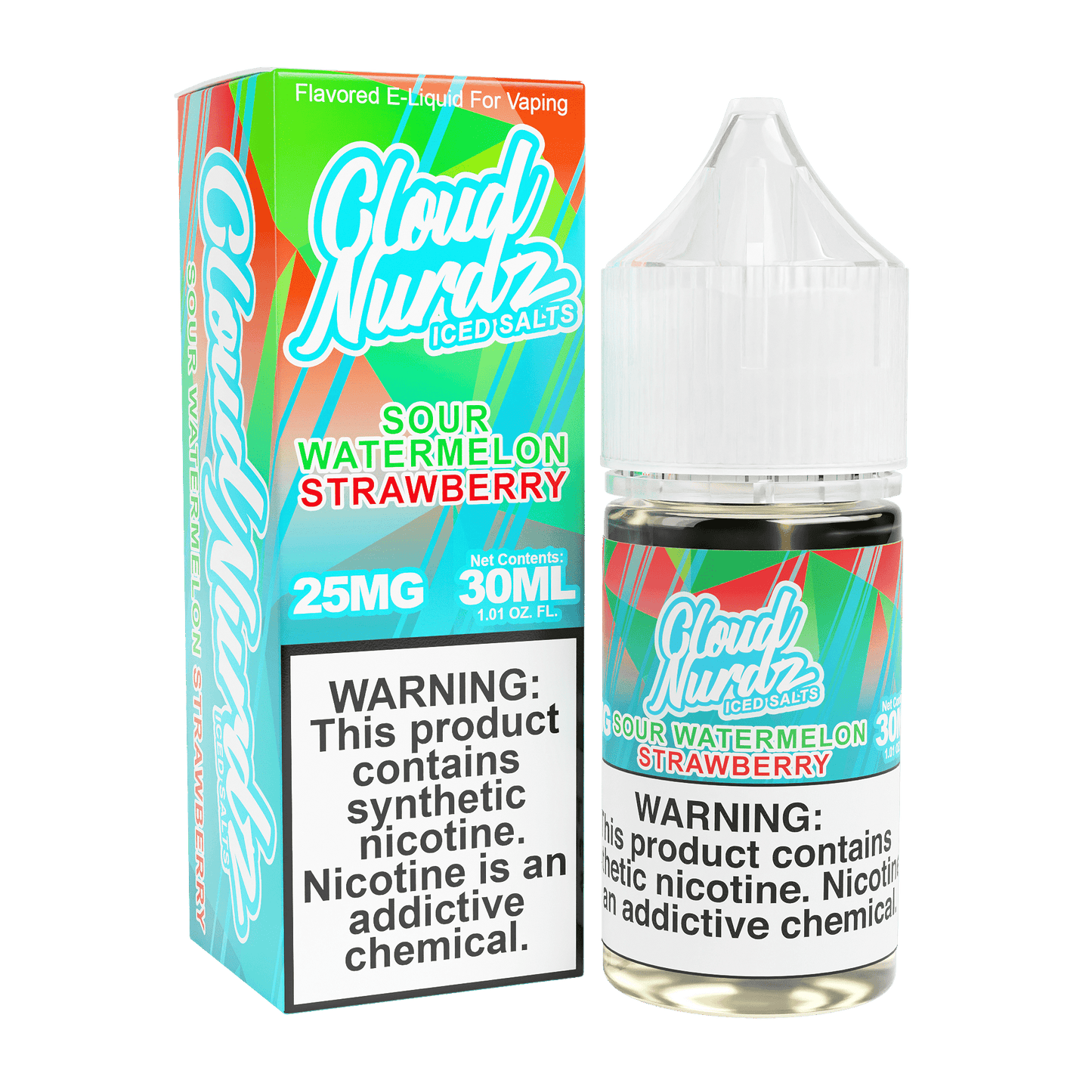 Iced Sour Watermelon Strawberry - Cloud Nurdz Salts - 30mL