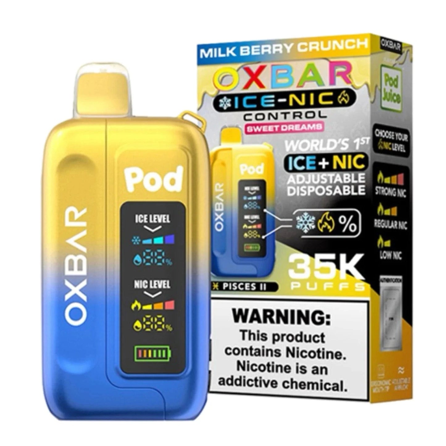 OXBAR X Pod Juice Ice-Nic Control 35K Disposable