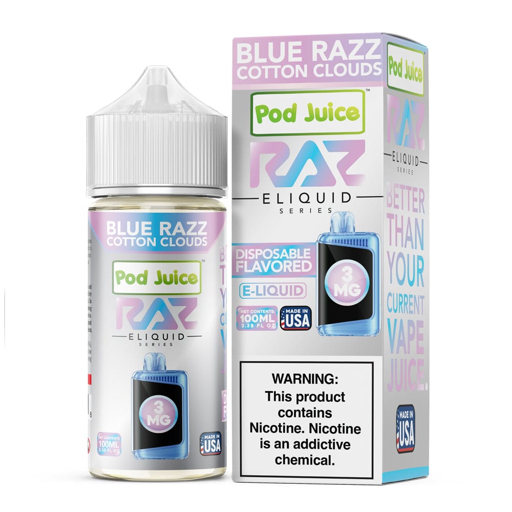 Blue Razz Cotton Clouds - Pod Juice x Raz E-Liquid | Giant Vapes Blue Razz Cotton Clouds - Pod Juice x Raz E-Liquid | Giant Vapes