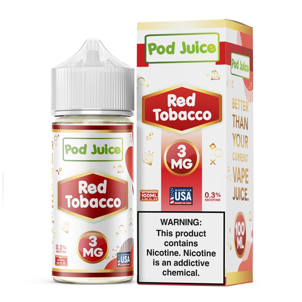 Red Tobacco by Pod Juice 100mL Freebase Vape Juice Giant Vapes Red Tobacco by Pod Juice 100mL Freebase Vape Juice Giant Vapes