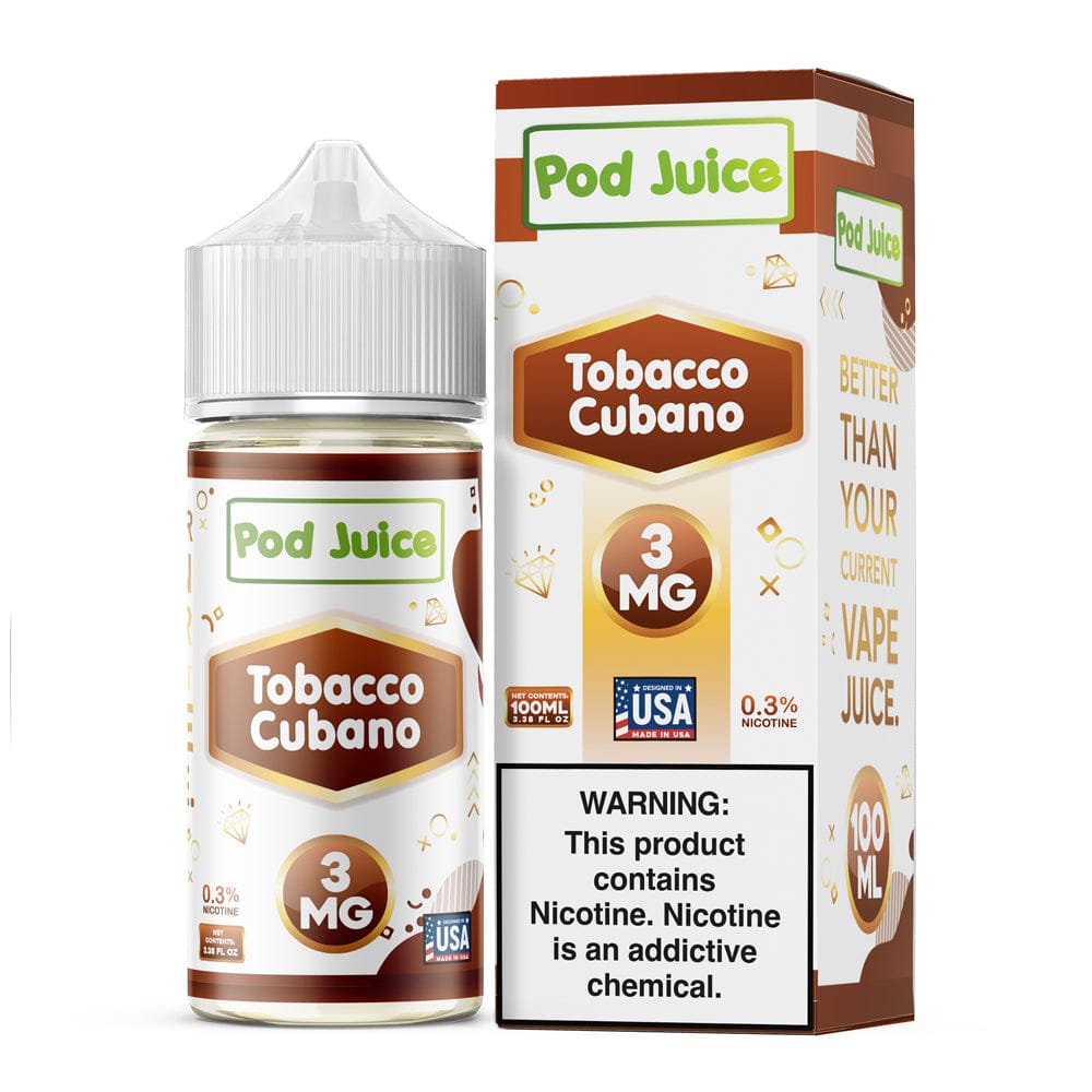 Tobacco Cubano by Pod Juice 100mL Freebase Vape Juice Giant Vapes Tobacco Cubano by Pod Juice 100mL Freebase Vape Juice Giant Vapes