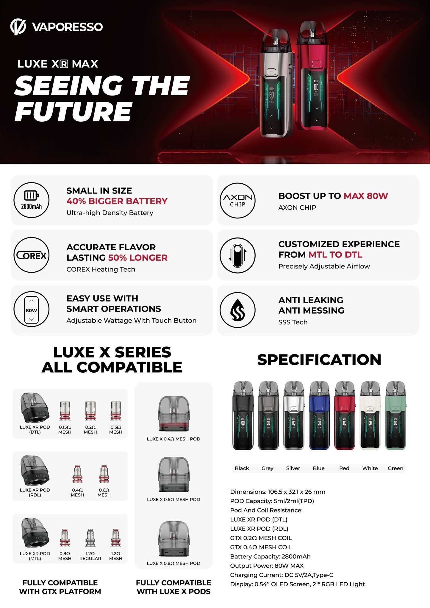 Vaporesso LUXE XR Max 80W Pod Kit