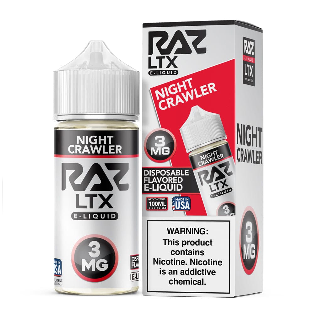 Raz Day Crawler Flavor Profile Night Crawler by Pod Juice x RAZ LTX 100mL Vape Juice Raz Day Crawler Flavor Profile Night Crawler by Pod Juice x RAZ LTX 100mL Vape Juice