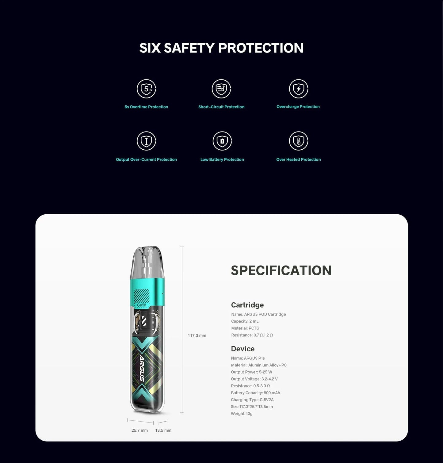 VOOPOO ARGUS P1S 25W Pod System