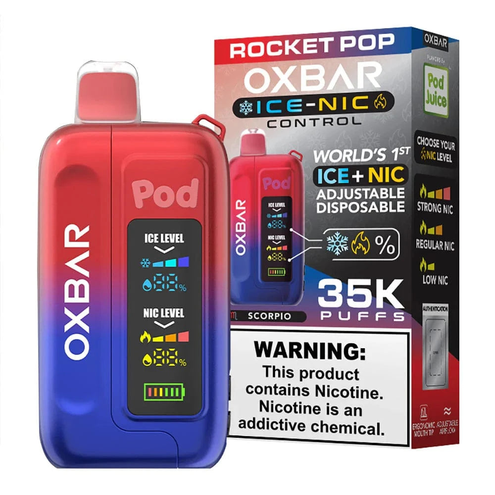 OXBAR x Pod Juice Ice-Nic Control 35K Disposable | Giant Vapes OXBAR x Pod Juice Ice-Nic Control 35K Disposable | Giant Vapes