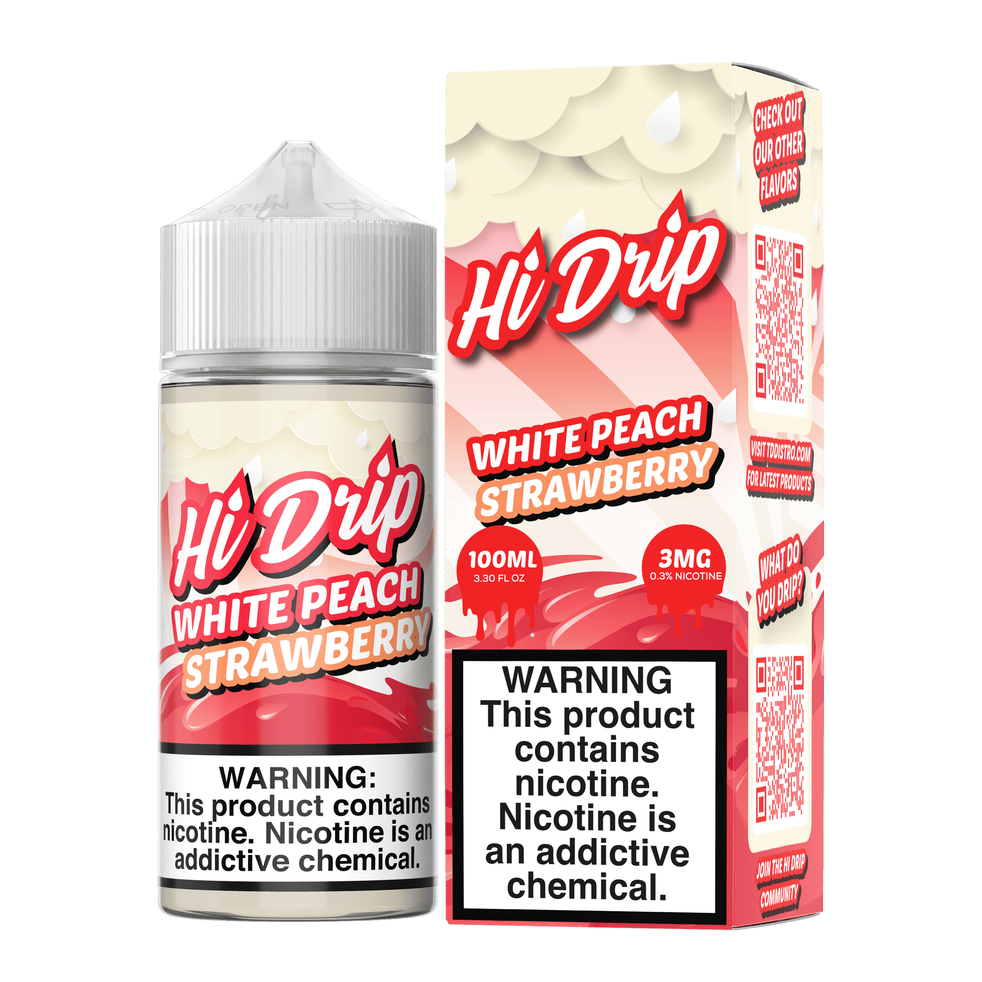 White Peach Strawberry - Hi Drip - Vape Juice | Giant Vapes