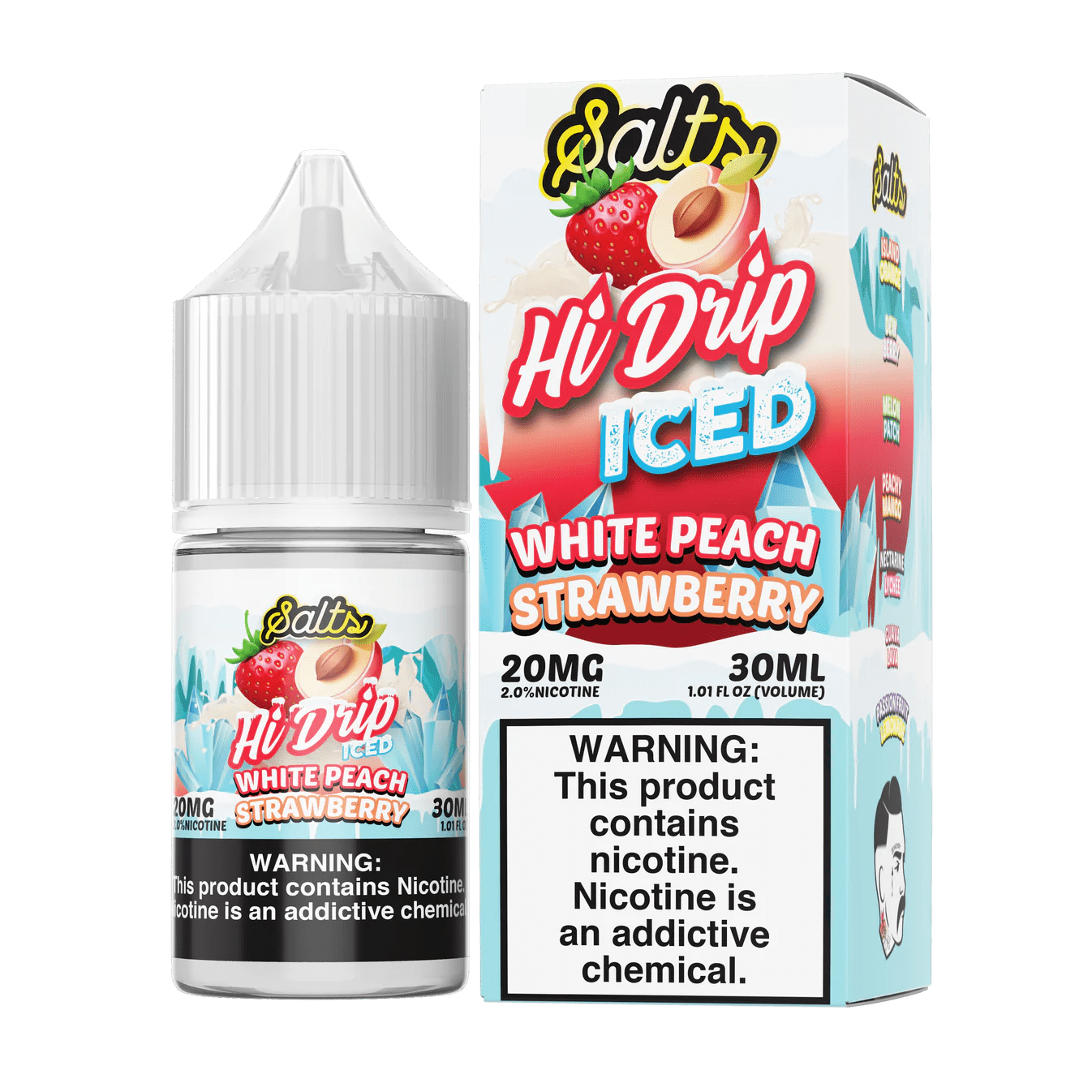 White Peach Strawberry ICED SALT - Hi Drip - 30mL