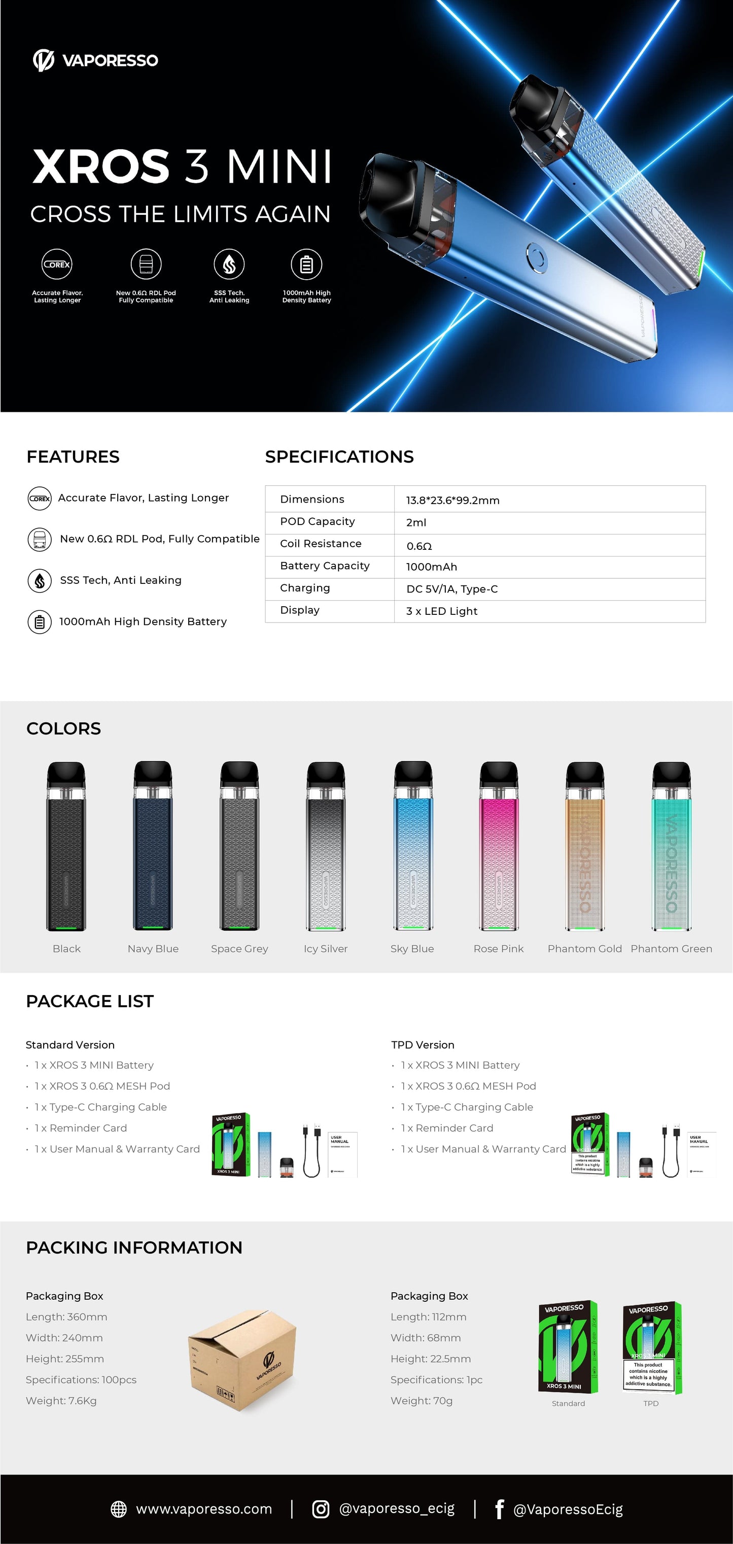 Vaporesso XROS 3 Mini Pod System