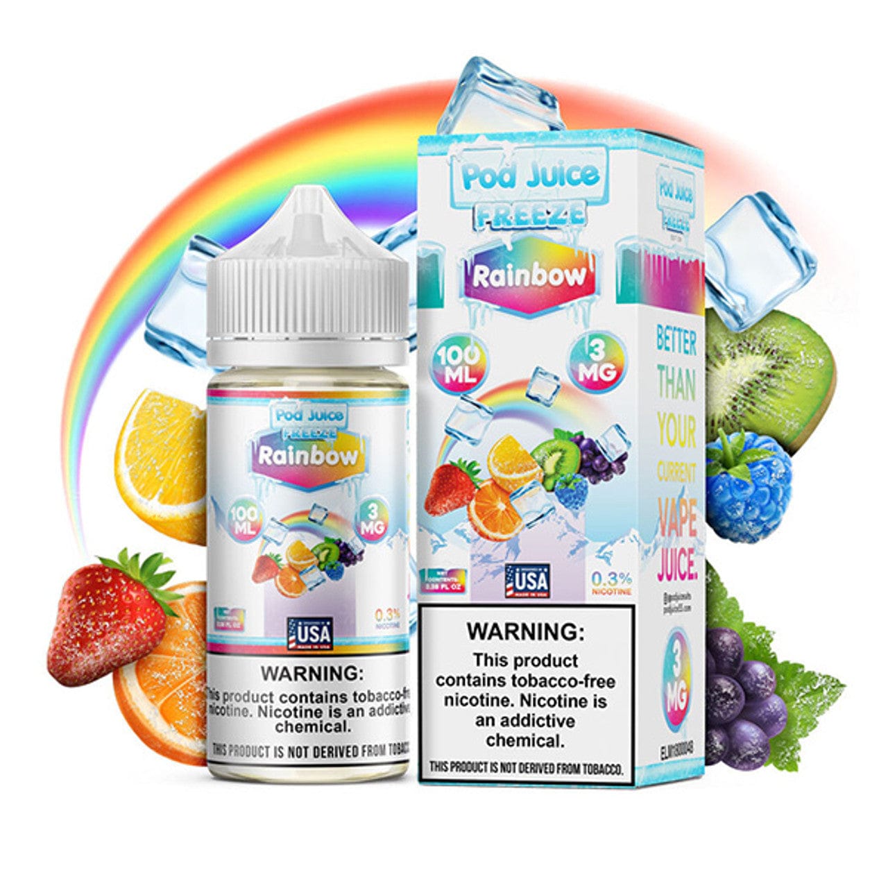 【りーり】rainboW Mixed Juice Rainbow FREEZE - Pod Juice - Vape Juice | Giant Vapes