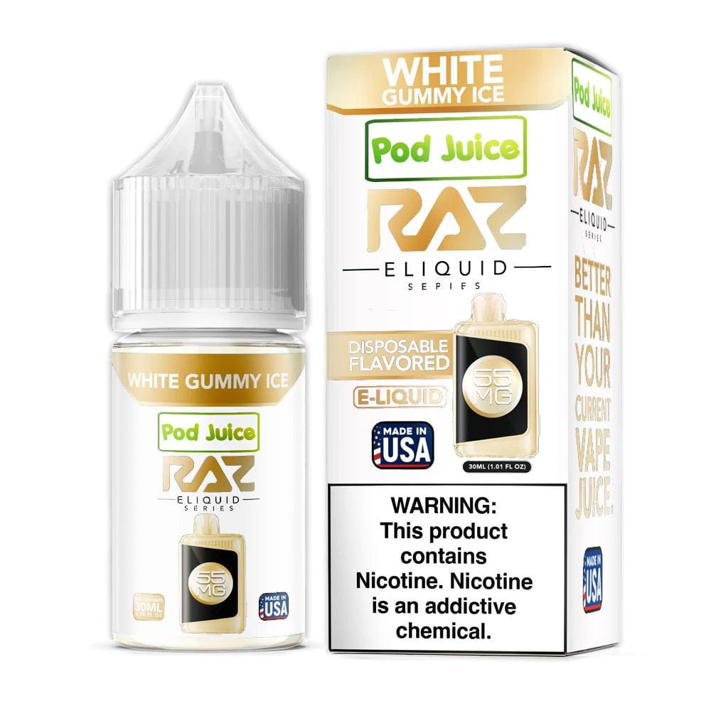 White Gummy ICE SALT - Pod Juice x Raz | Giant Vapes White Gummy ICE SALT - Pod Juice x Raz | Giant Vapes