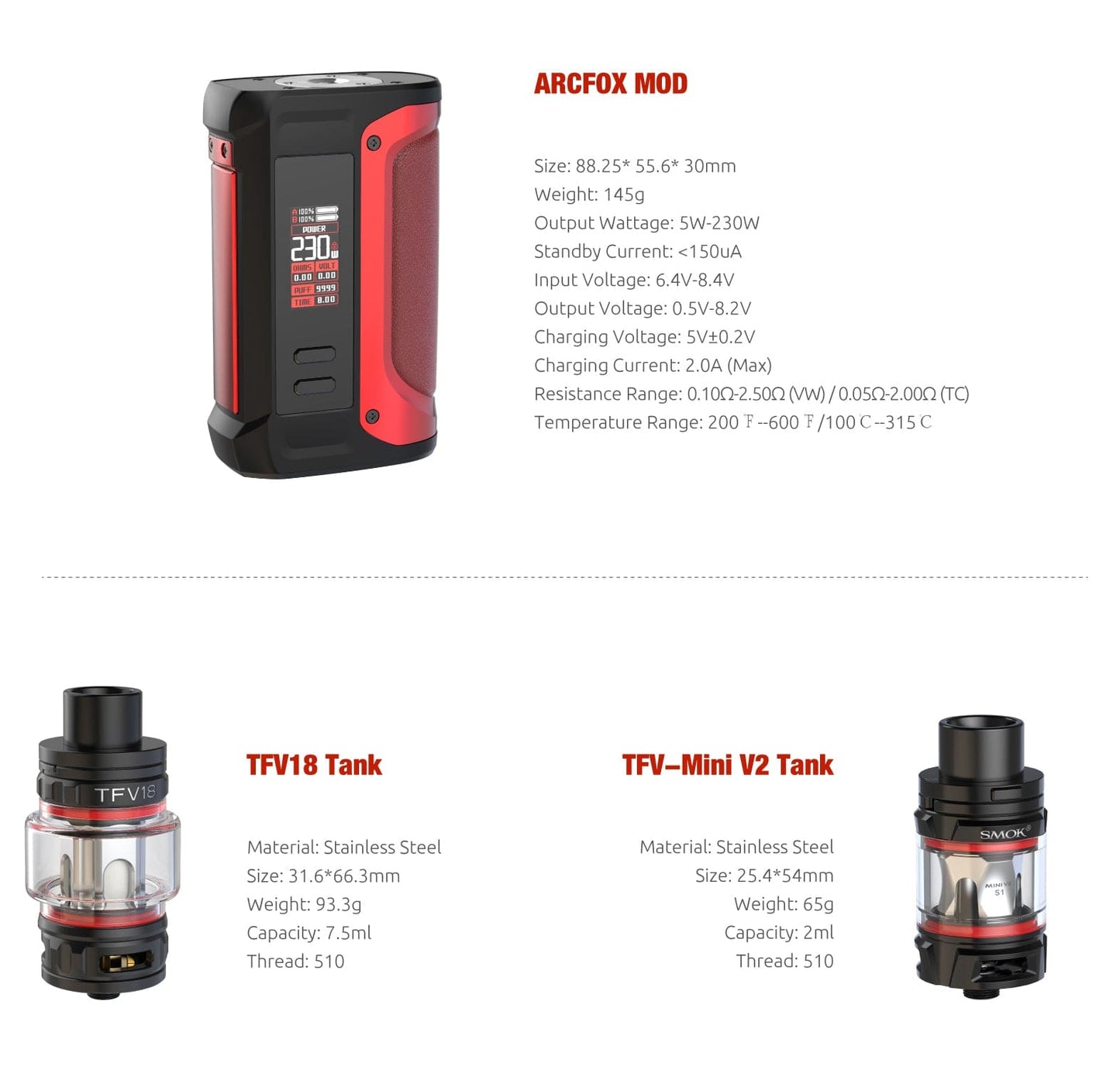 SMOK Arcfox TC 230W Starter Kit