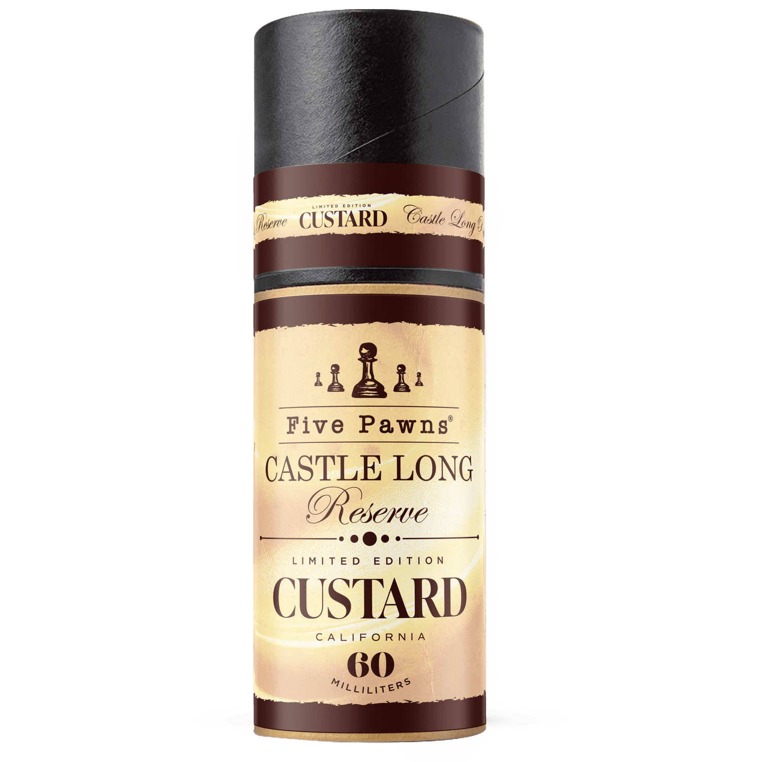 Castle Long Reserve Limited Custard Edition - Five Pawns - 60mL Castle Long Reserve Limited Custard Edition - Five Pawns - 60mL