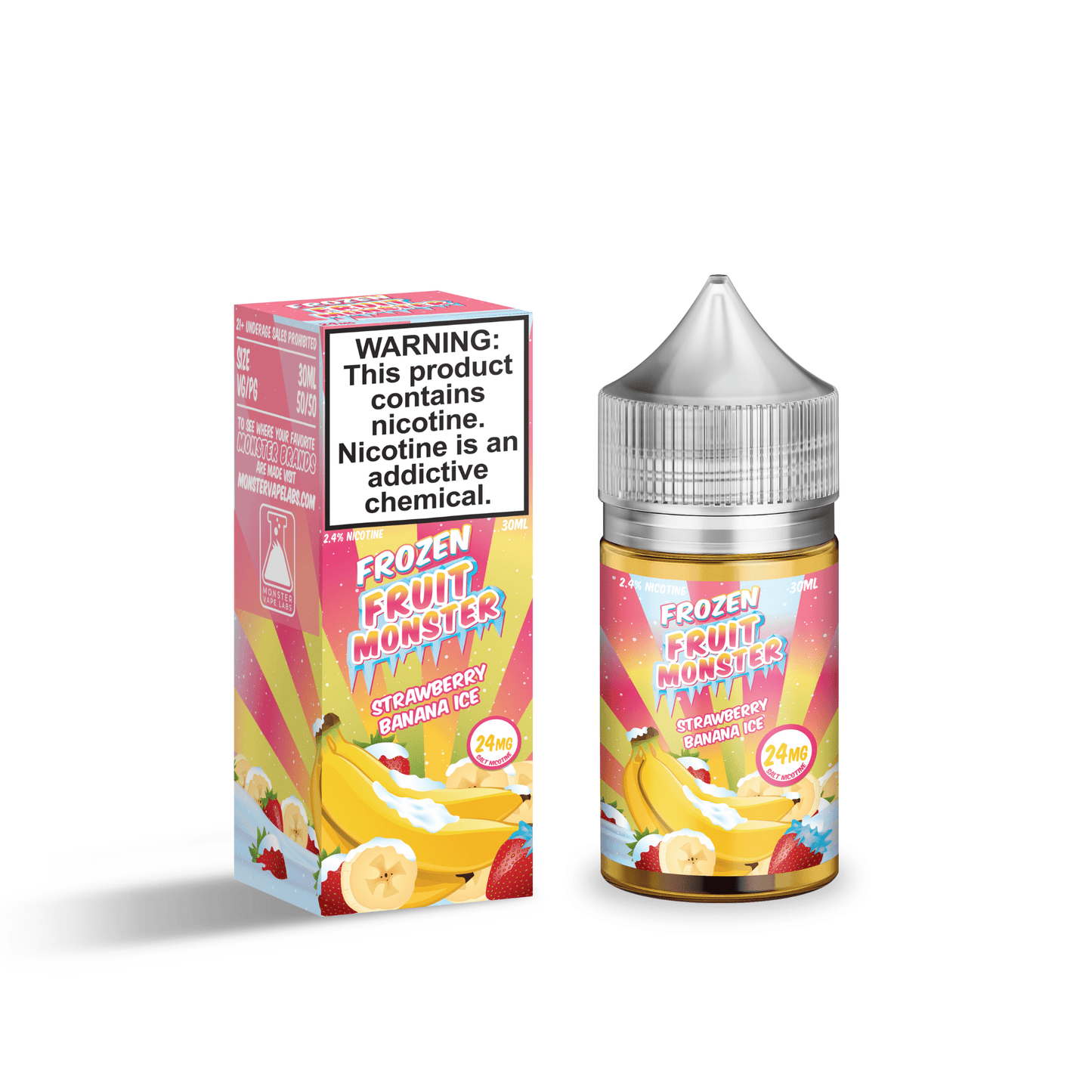 Strawberry Banana ICE - Frozen Fruit Monster Salts - 30mL