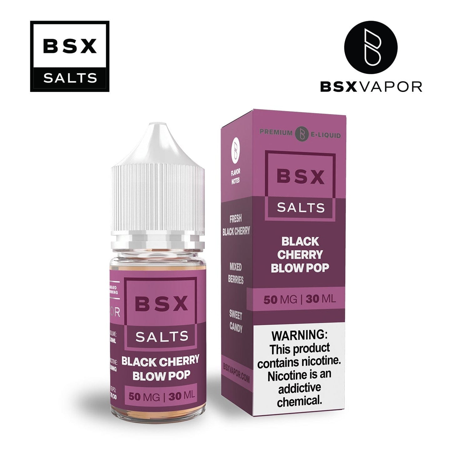 Black Cherry Blow Pop SALT - BSX Salts - 30mL