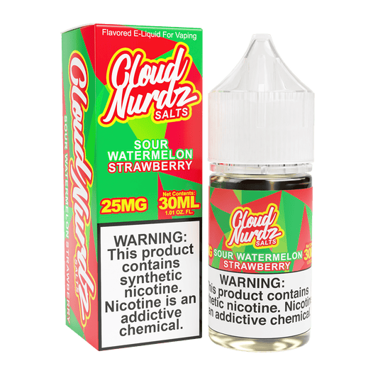 Sour Watermelon Strawberry - Cloud Nurdz Salts - 30mL