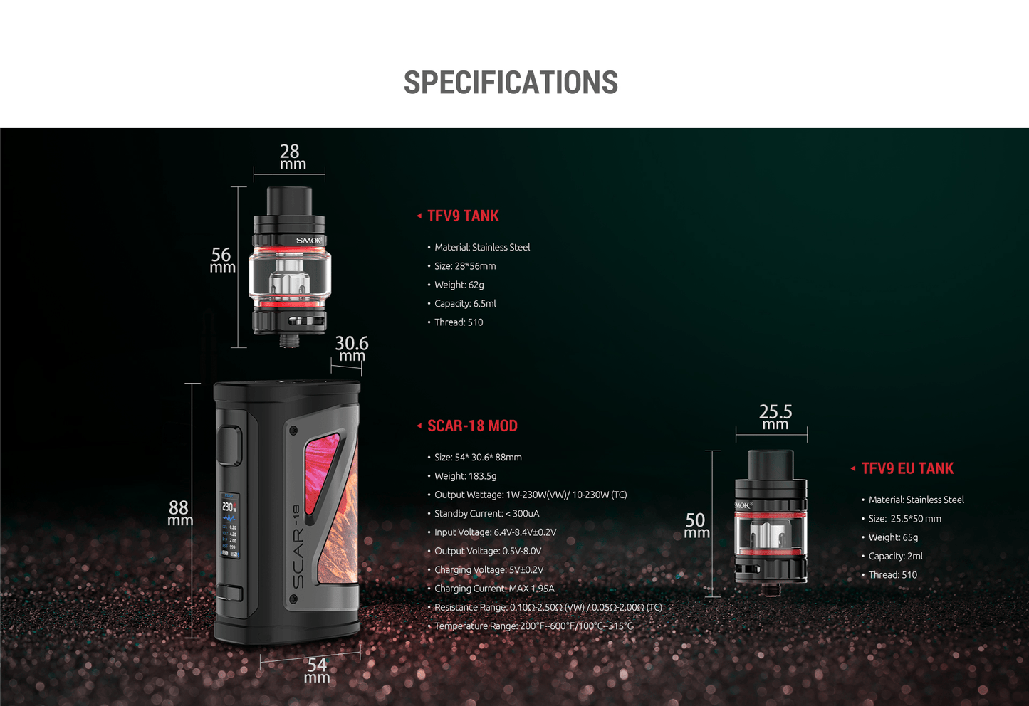 SMOK SCAR-18 230W Starter Kit