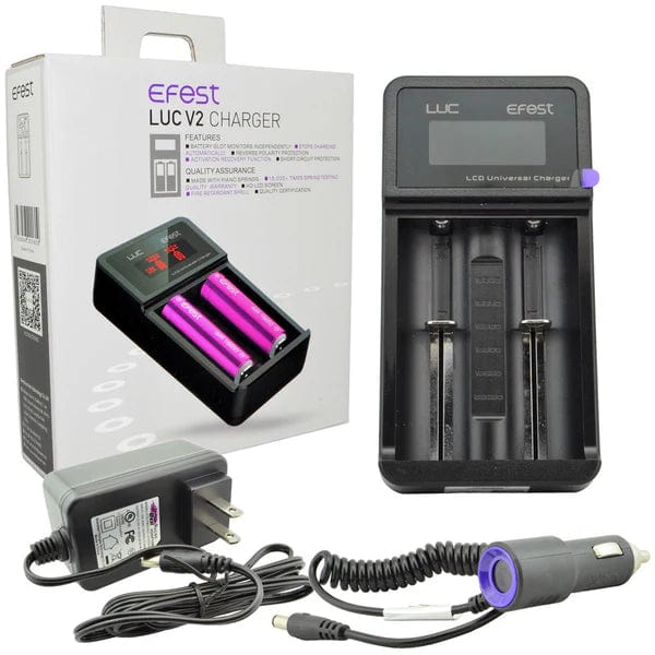 Efest LUC V2 Battery 2-Bay LCD 18650 Battery Charger