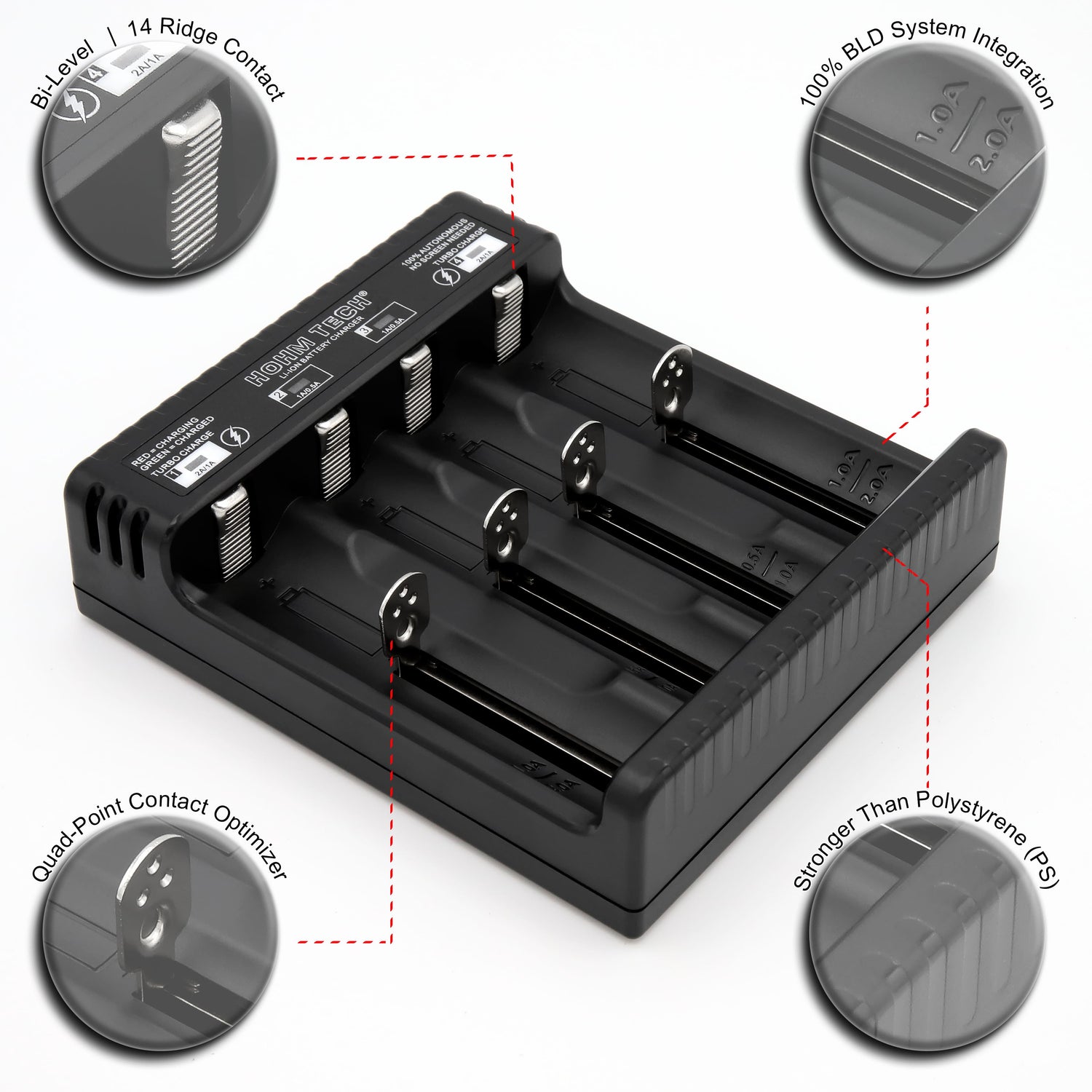 HOHM SCHOOL 4A 4 Bay Battery Charger