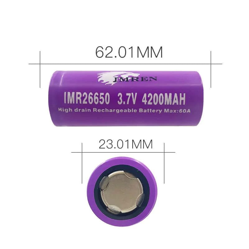 IMREN 26650 4200mAh 60A Rechargeable Battery