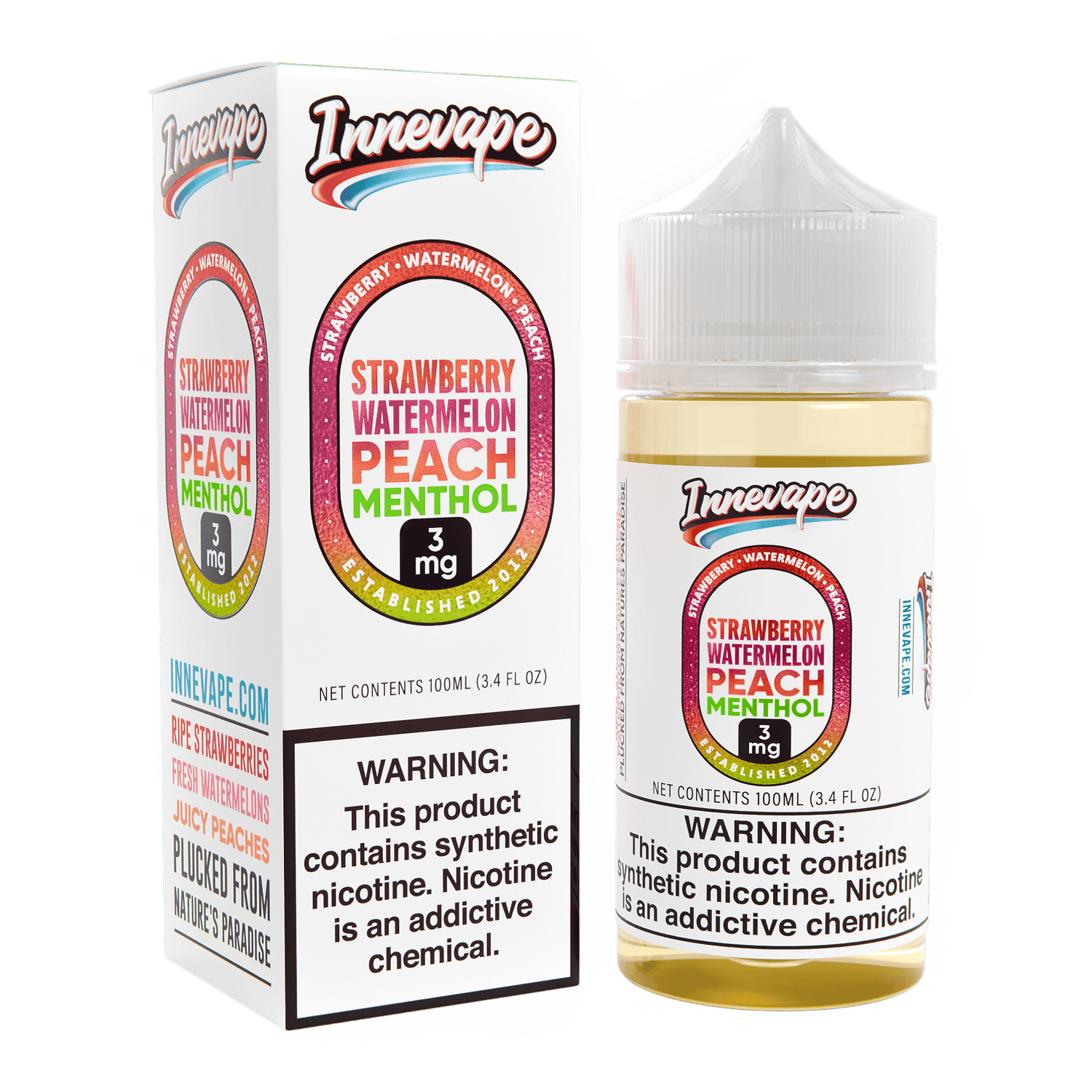 Strawberry Watermelon Peach Menthol - Innevape E-Liquids - 100mL
