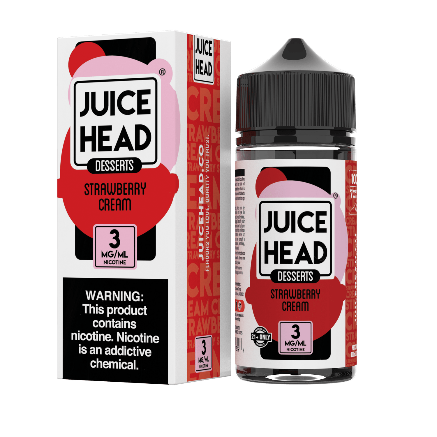 Juice Head - Strawberry Cream - 100ML - Giant Vapes - Vape Juice Juice Head - Strawberry Cream - 100ML - Giant Vapes - Vape Juice