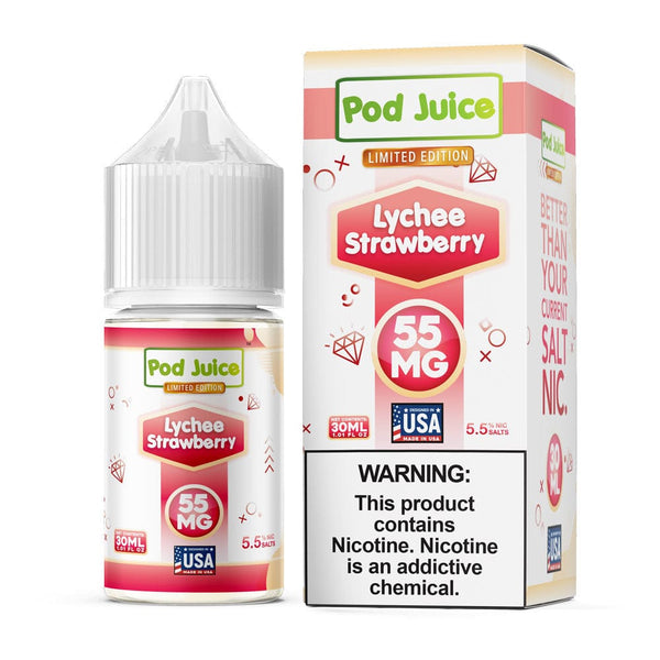 Lychee Strawberry SALT by Pod Juice  Sweet Fruit Nicotine Salt  Giant  Vapes