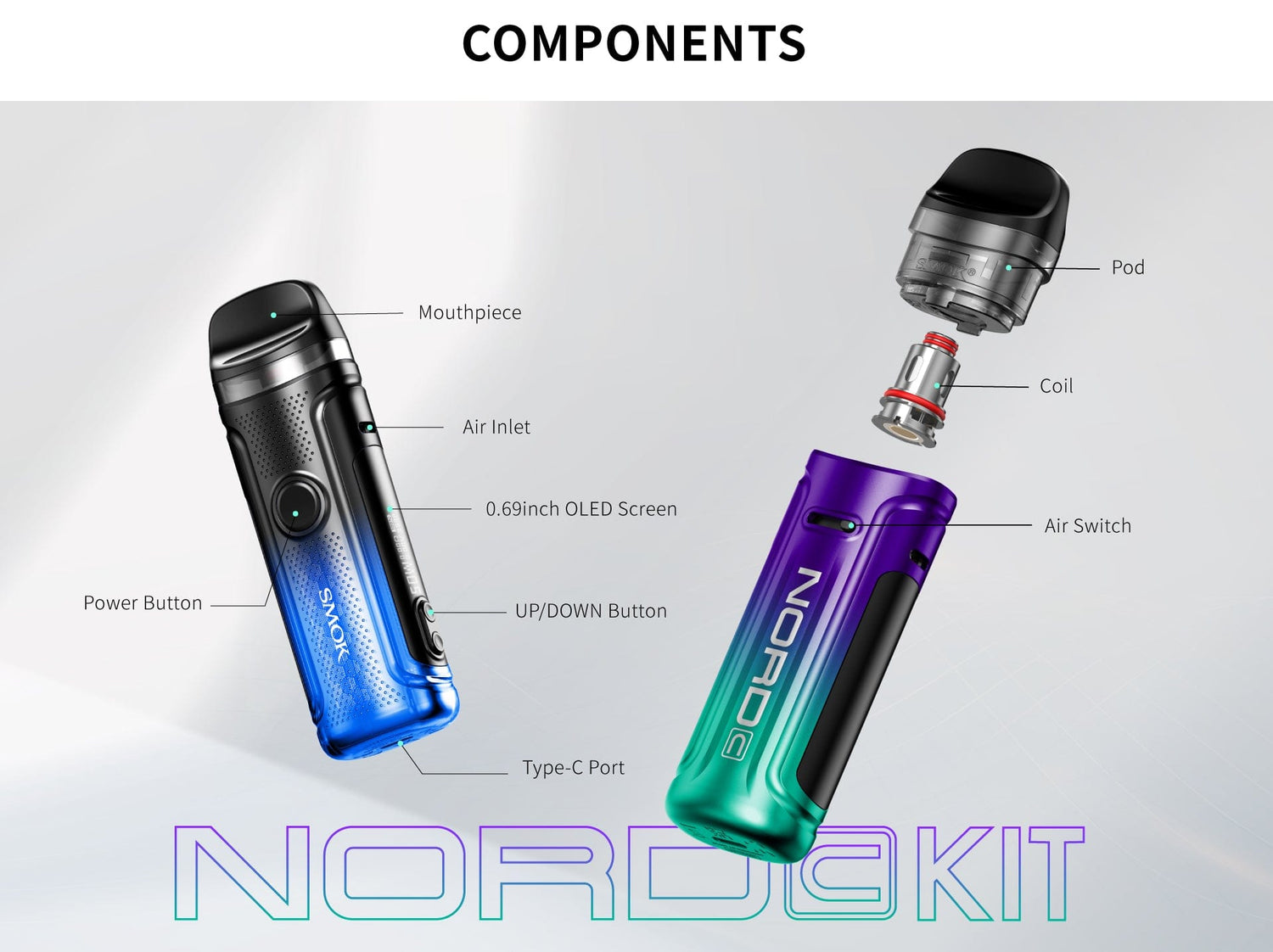 SMOK NORD C 50W Pod Kit - SMOKTech - Pod Kit Giant Vapes SMOK NORD C 50W Pod Kit - SMOKTech - Pod Kit Giant Vapes