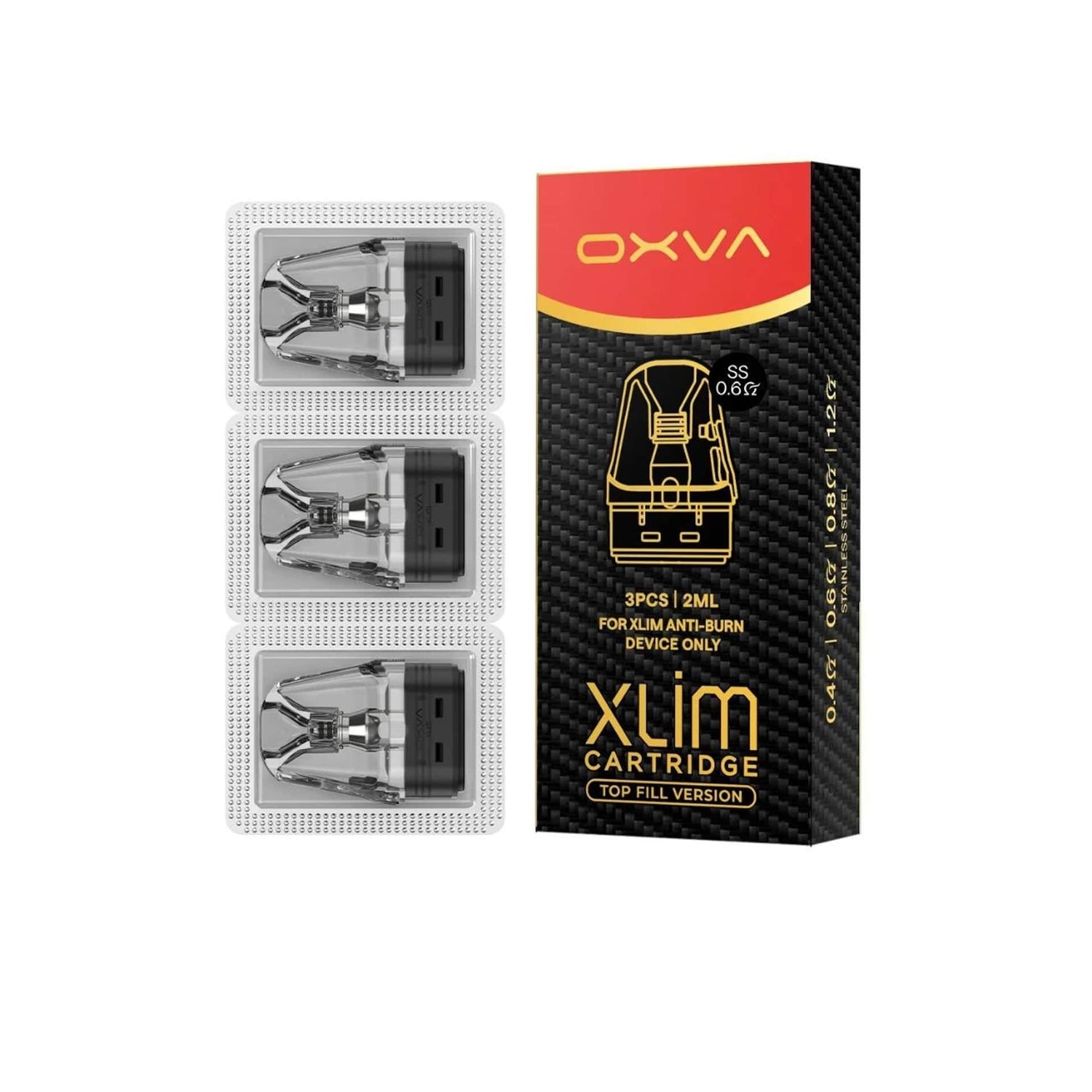 OXVA XLIM Top Fill SS Replacement Pods 3-Pack | For XLIM PRO 2 DNA Giant Vapes OXVA XLIM Top Fill SS Replacement Pods 3-Pack | For XLIM PRO 2 DNA Giant Vapes