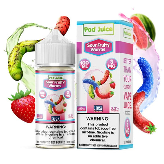 Sour Fruity Worms - Pod Juice - 100mL