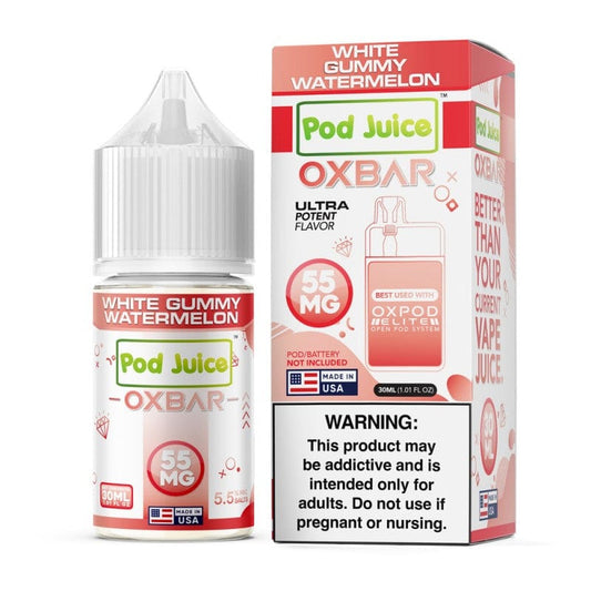 White Gummy Watermelon SALT - Oxbar x Pod Juice - 30mL