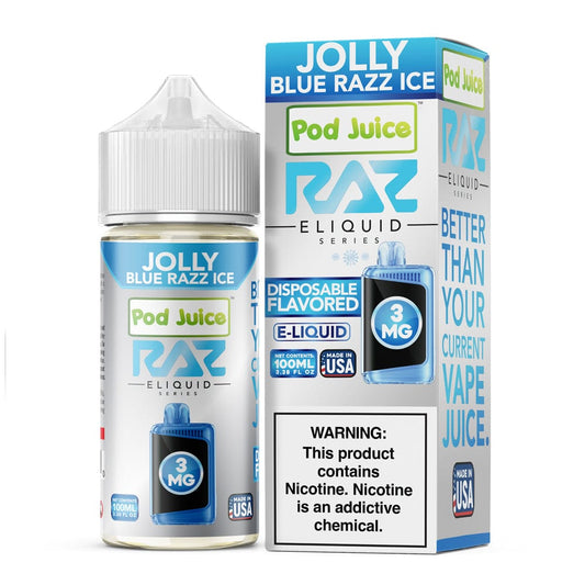 Jolly Blue Razz ICE - Pod Juice x Raz E-Liquid - 100mL