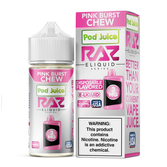 Pink Burst Chew - Pod Juice x Raz E-Liquid - 100mL