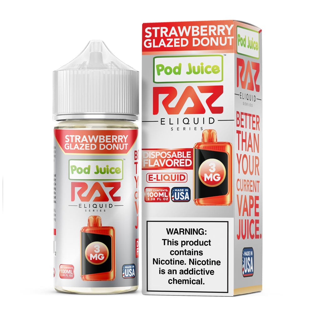 Strawberry Glazed Donut  - Pod Juice x Raz E-Liquid - 100mL