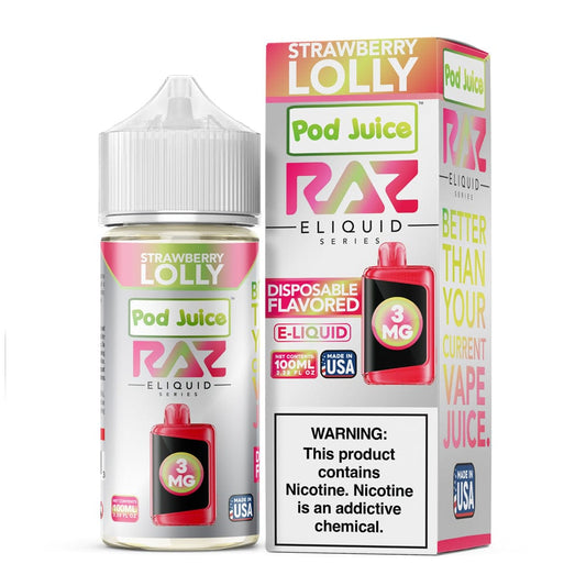 Strawberry Lolly - Pod Juice x Raz E-Liquid - 100mL