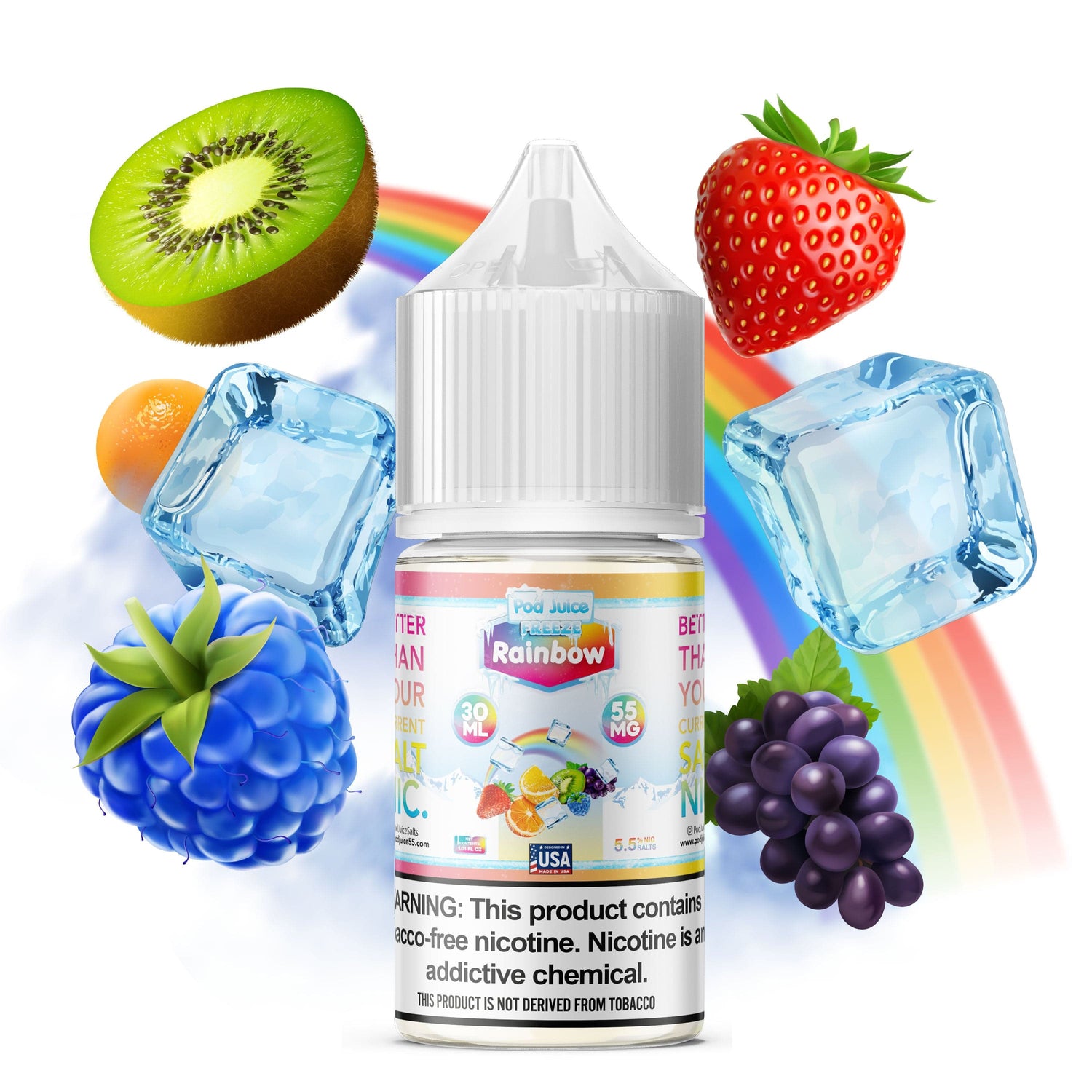 Rainbow FREEZE SALT - Pod Juice - 30mL