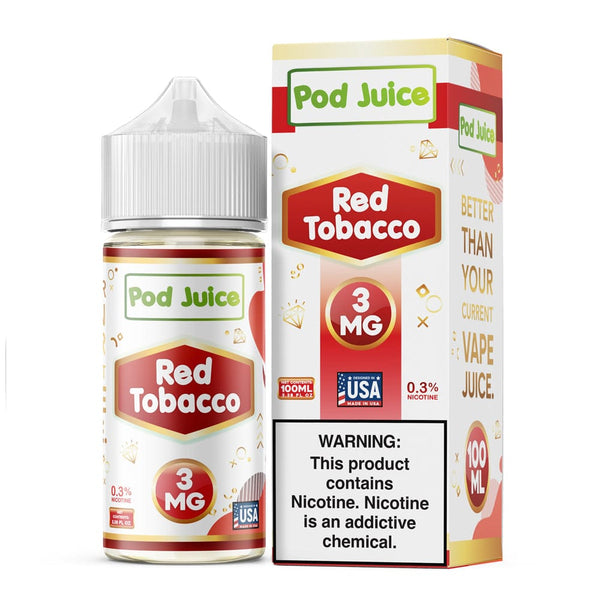 Red Tobacco by Pod Juice 100mL Freebase Vape Juice Giant Vapes Red Tobacco by Pod Juice 100mL Freebase Vape Juice Giant Vapes