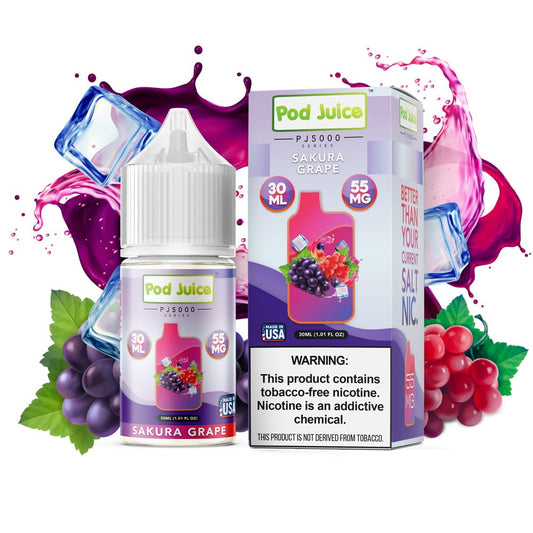 Sakura Grape ICE PJ5000 SALT - Pod Juice - 30mL