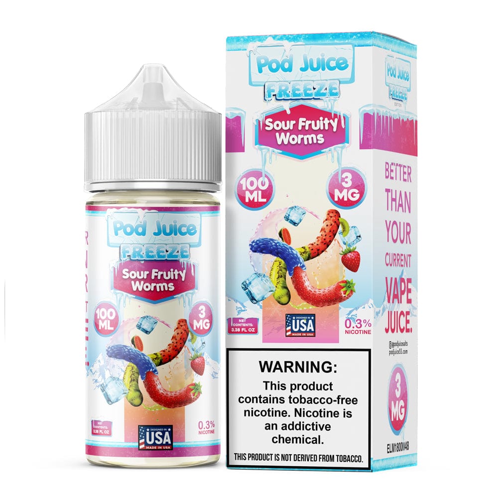 Sour Fruity Worms FREEZE - Pod Juice - 100mL