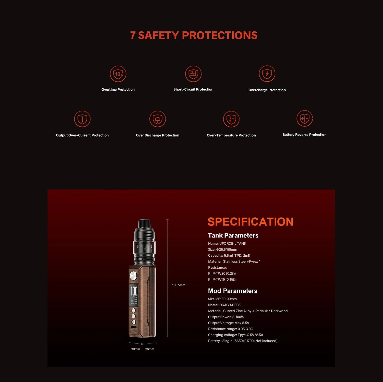 Voopoo Drag M100S - VOOPOO - Pod Kit - Giant Vapes Voopoo Drag M100S - VOOPOO - Pod Kit - Giant Vapes