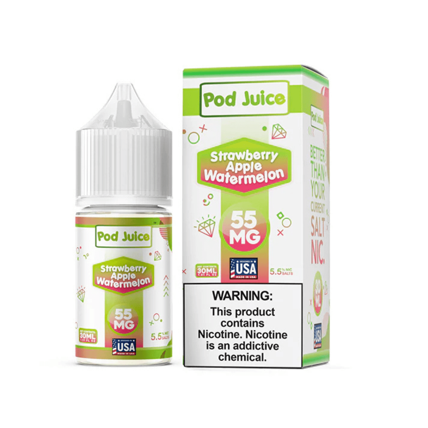 Strawberry Apple Watermelon SALT - Pod Juice - 30mL