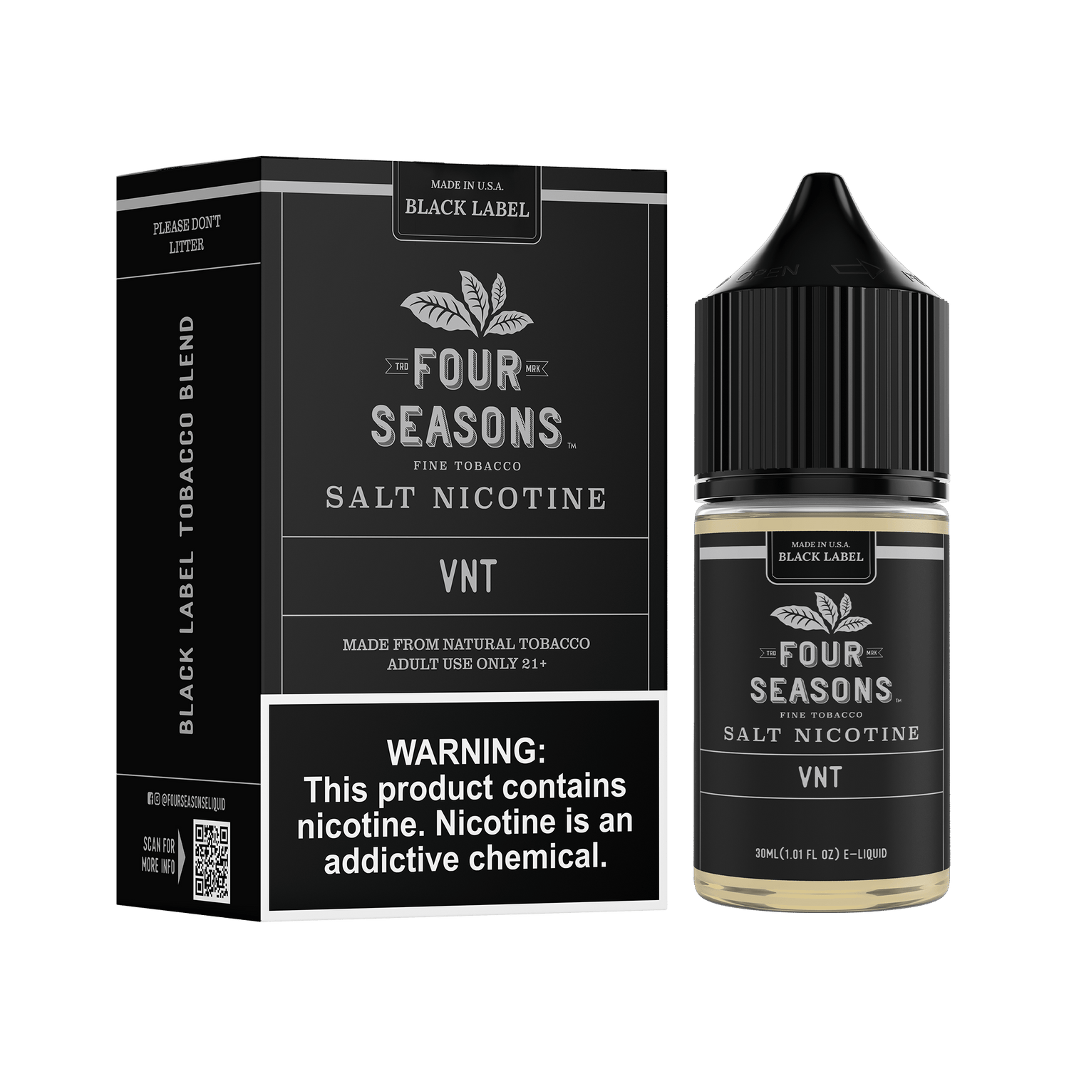 Vanilla Nut Tobacco (VNT) SALT - Four Seasons - 30mL