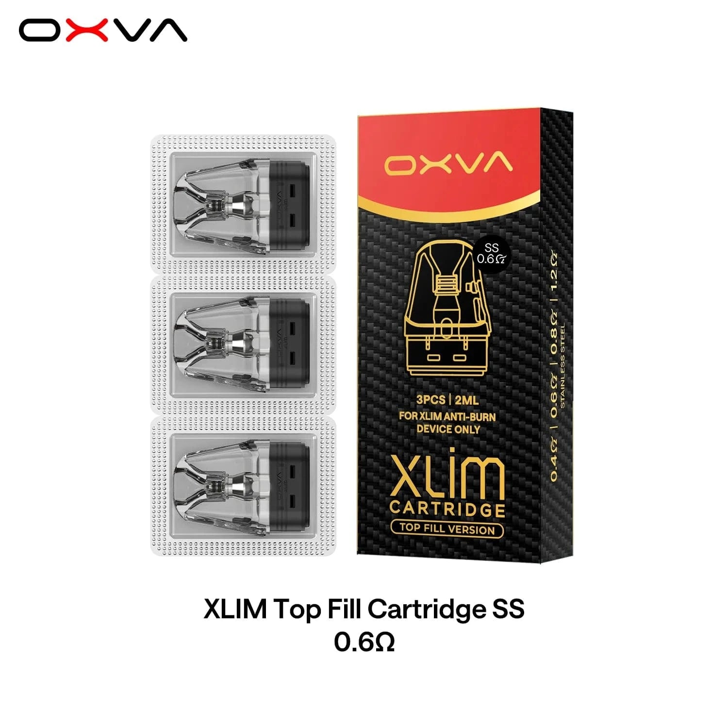 OXVA XLIM Top Fill SS Replacement Pods 3-Pack | For XLIM PRO 2 DNA Giant Vapes OXVA XLIM Top Fill SS Replacement Pods 3-Pack | For XLIM PRO 2 DNA Giant Vapes