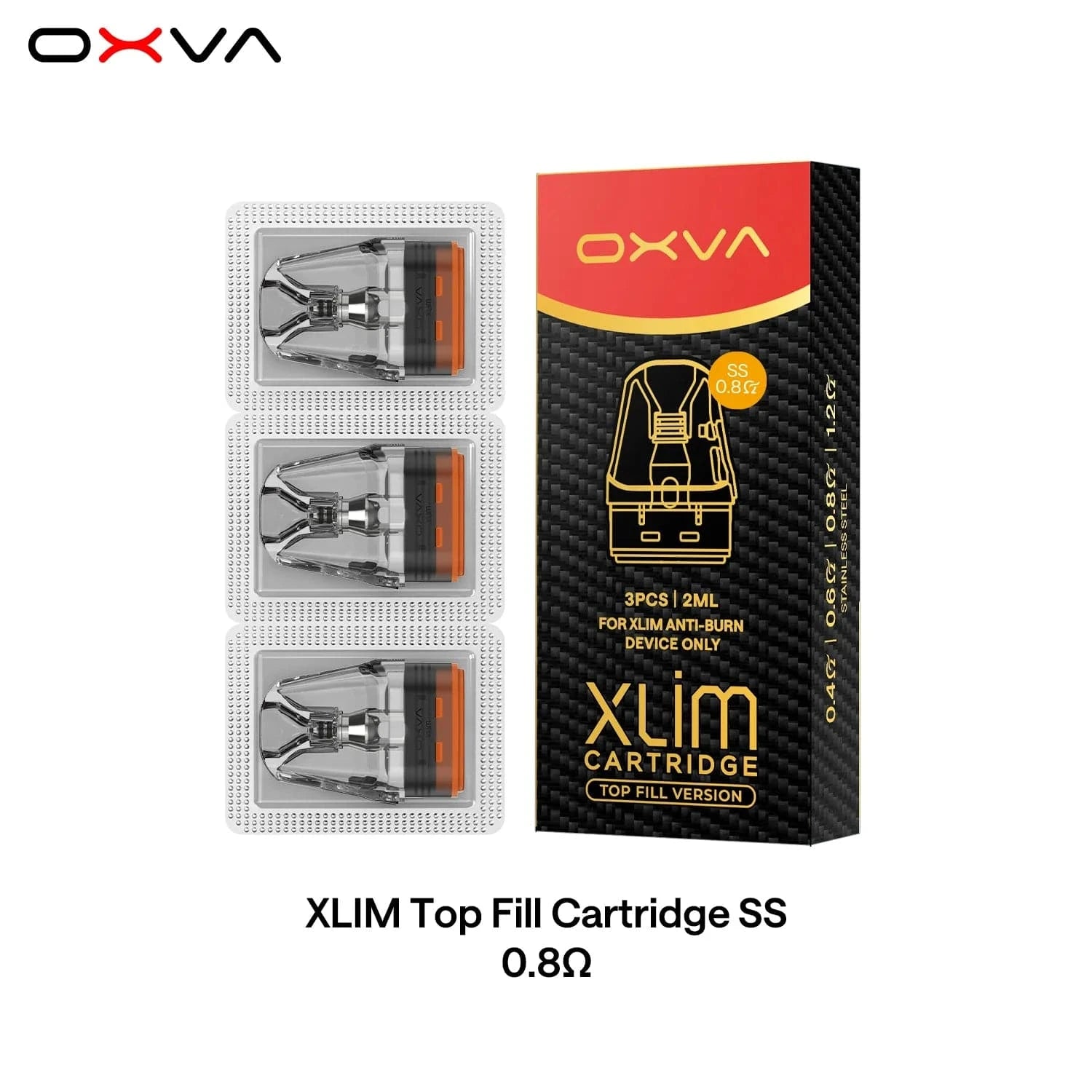 OXVA XLIM Top Fill SS Replacement Pods 3-Pack | For XLIM PRO 2 DNA Giant Vapes OXVA XLIM Top Fill SS Replacement Pods 3-Pack | For XLIM PRO 2 DNA Giant Vapes