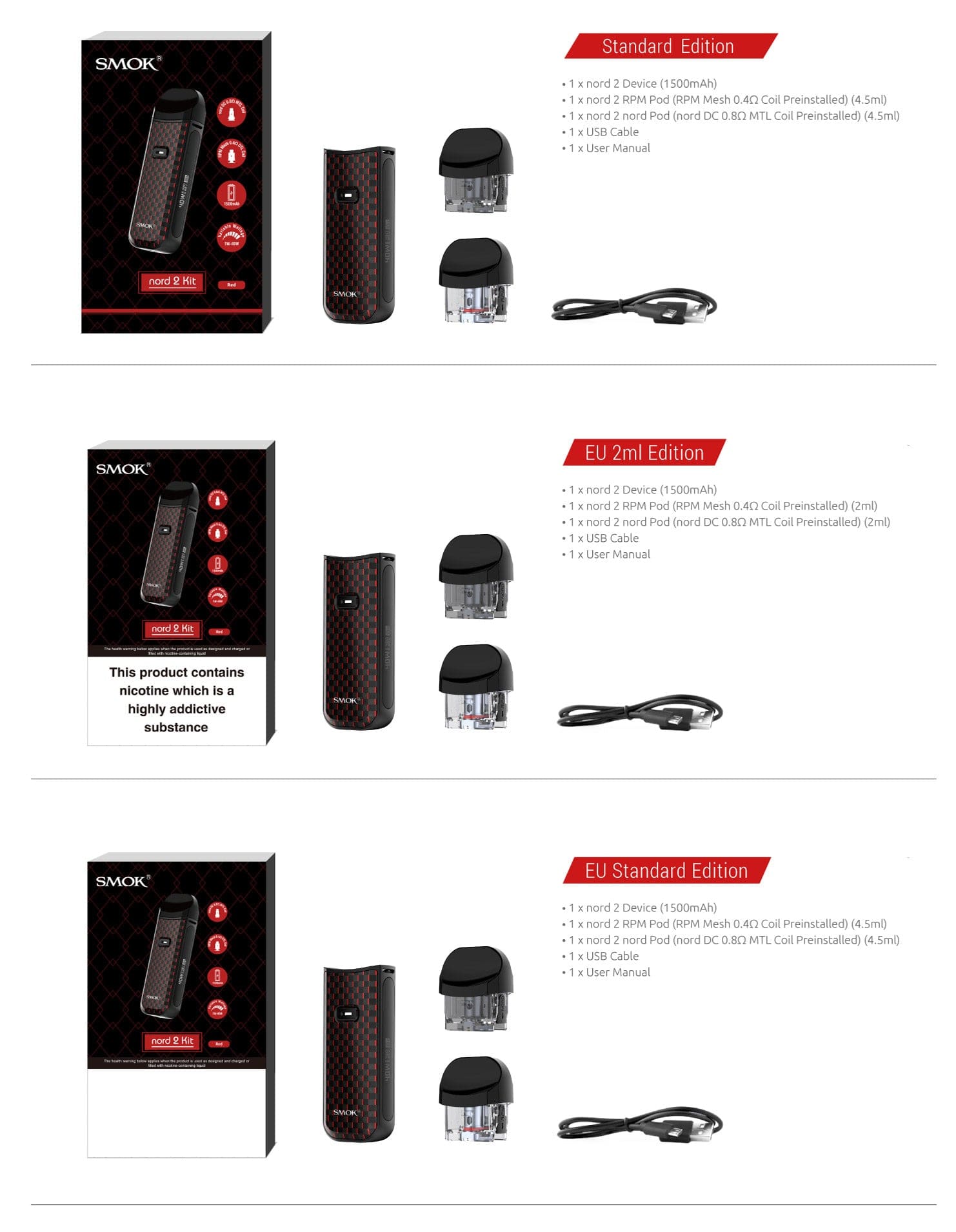 SMOK NORD 2 - SMOKTech - Pod Kit Giant Vapes SMOK NORD 2 - SMOKTech - Pod Kit Giant Vapes