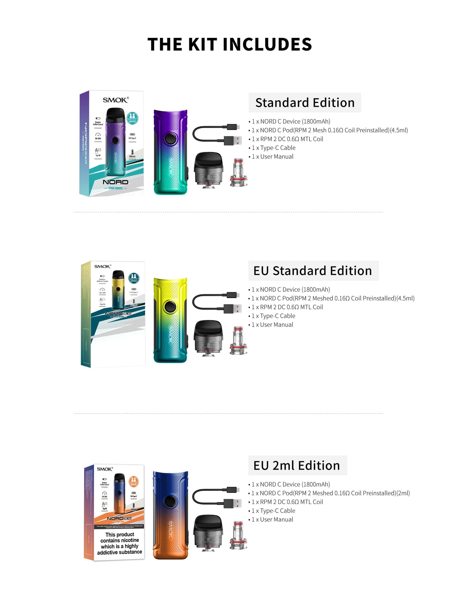 SMOK NORD C 50W Pod Kit - SMOKTech - Pod Kit Giant Vapes SMOK NORD C 50W Pod Kit - SMOKTech - Pod Kit Giant Vapes