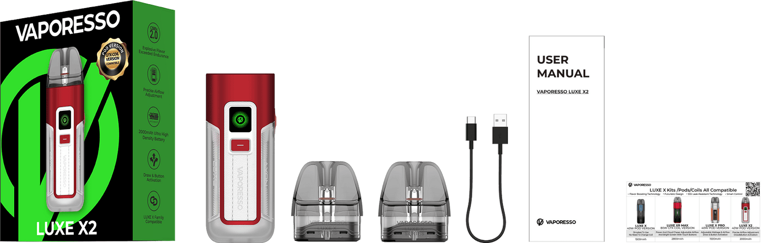 Vaporesso Luxe X2 Pod System - Vape Pod Kit | Giant Vapes Vaporesso Luxe X2 Pod System - Vape Pod Kit | Giant Vapes