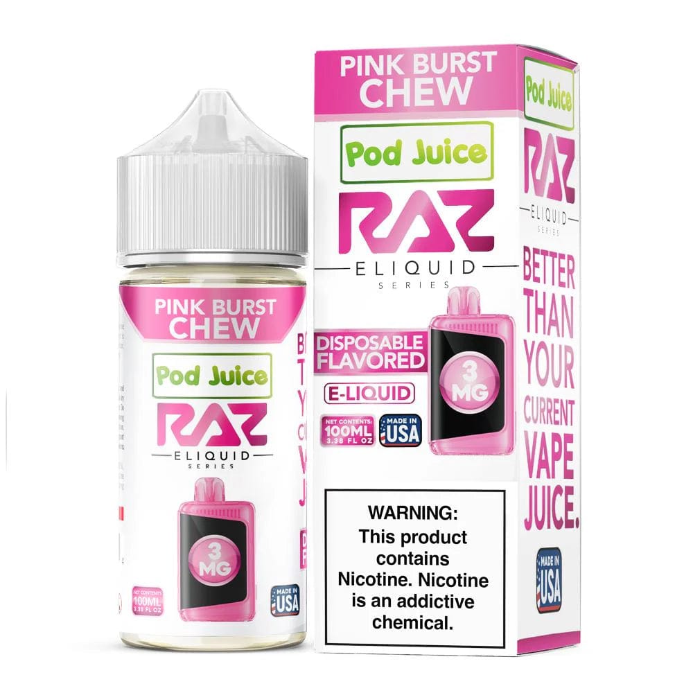 Pink Burst Chew - Pod Juice x Raz E-Liquid - 100mL