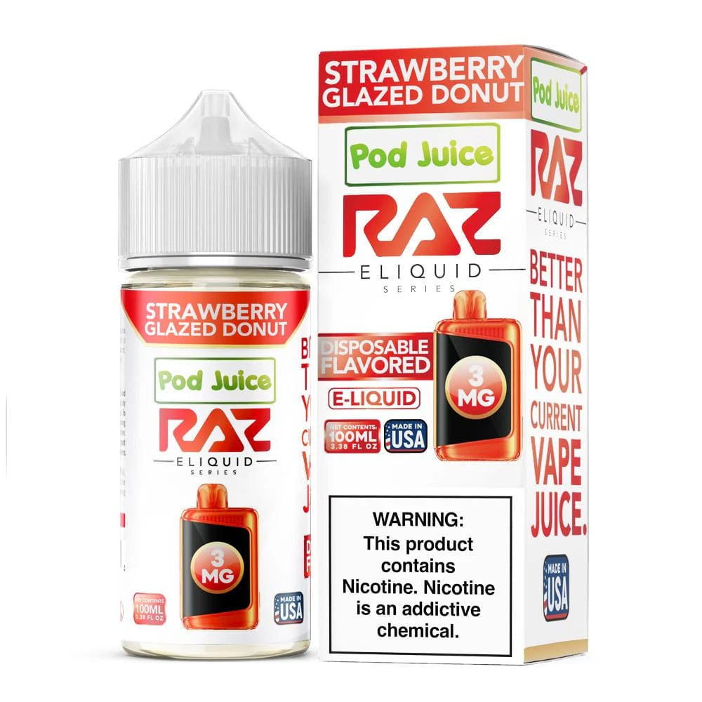 Strawberry Glazed Donut  - Pod Juice x Raz E-Liquid - 100mL