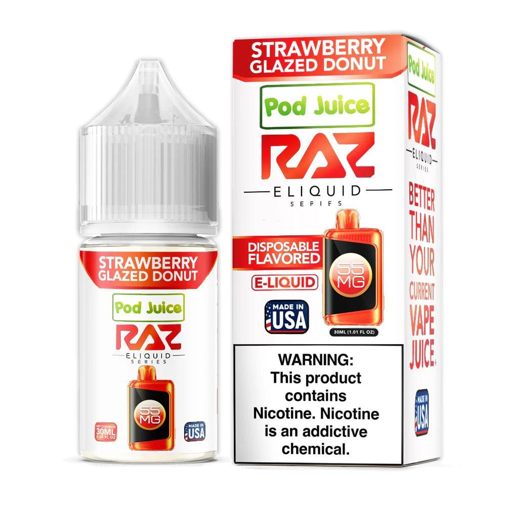 Strawberry Glazed Donut SALT - Pod Juice x Raz E-Liquid - 30mL