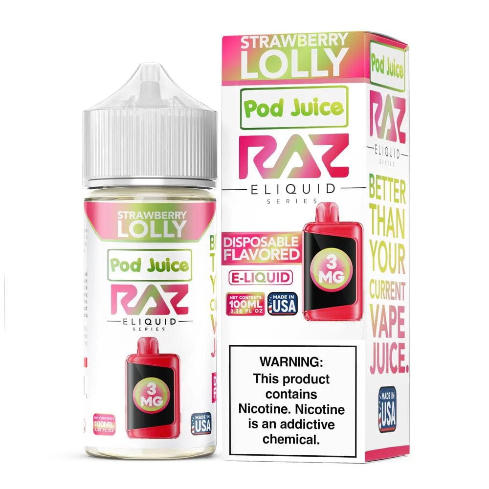 Strawberry Lolly - Pod Juice x Raz E-Liquid - 100mL